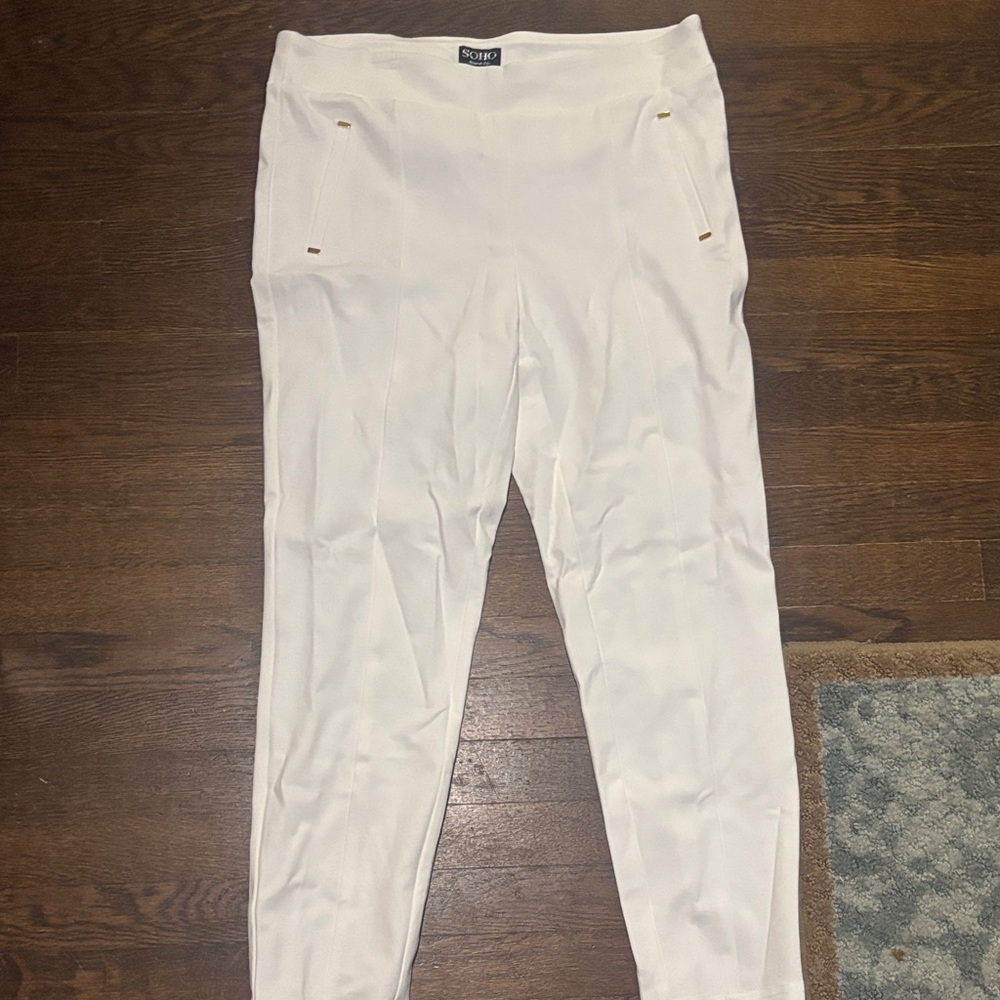Soho White Straight Leg Pants